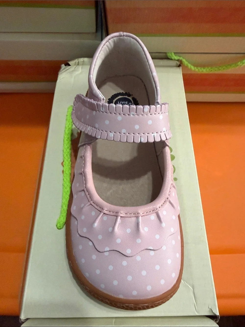 Livie & Luca Pink Polka Dot Mary Jane Shoes